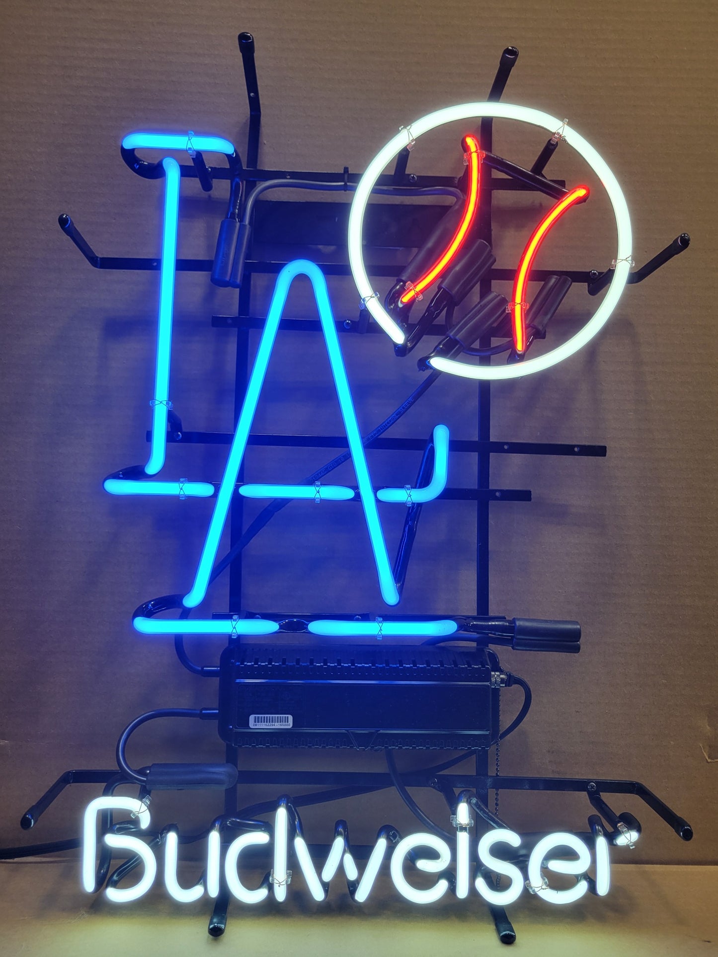 Budweiser LA Dodgers Baseball Neon Sign