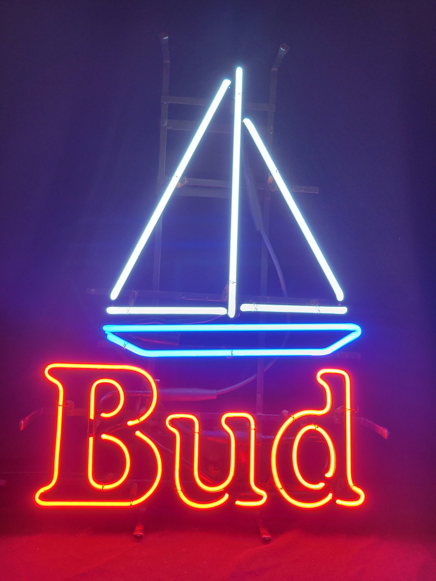 Bud Sailboat Red White & Blue Neon Sign