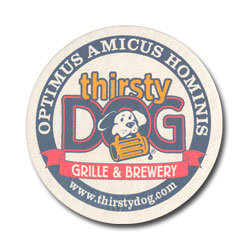 Thirsty dog beer coaster