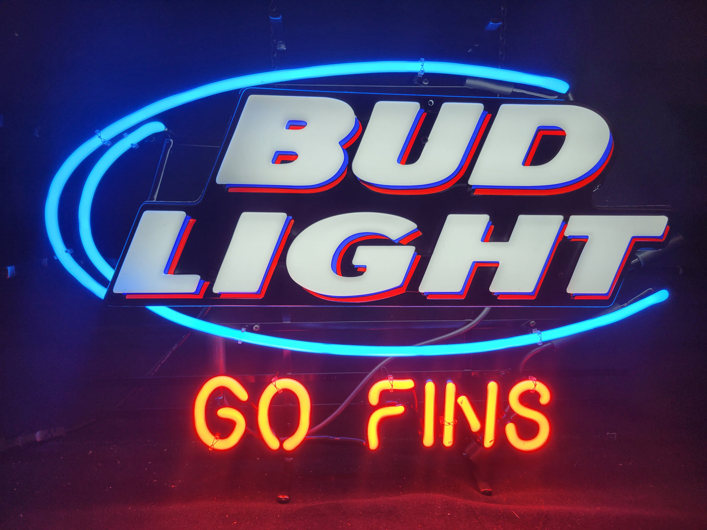 Sports neon miami dolphins bud light neon beer sign