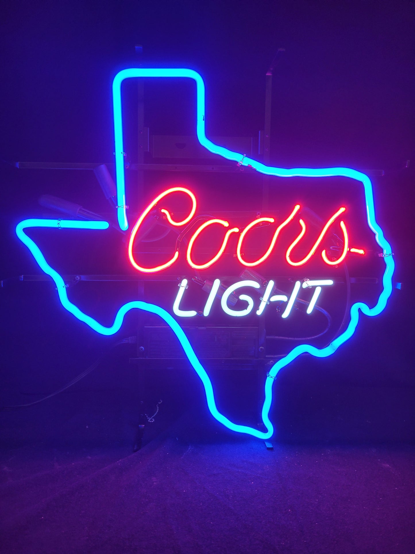 Coors light texas map neon beer sign