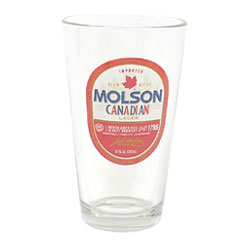 Opposite side of Molson Lager pint.