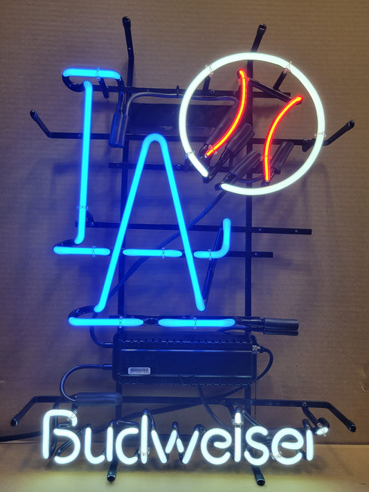 Budweiser LA Dodgers Baseball Neon Sign
