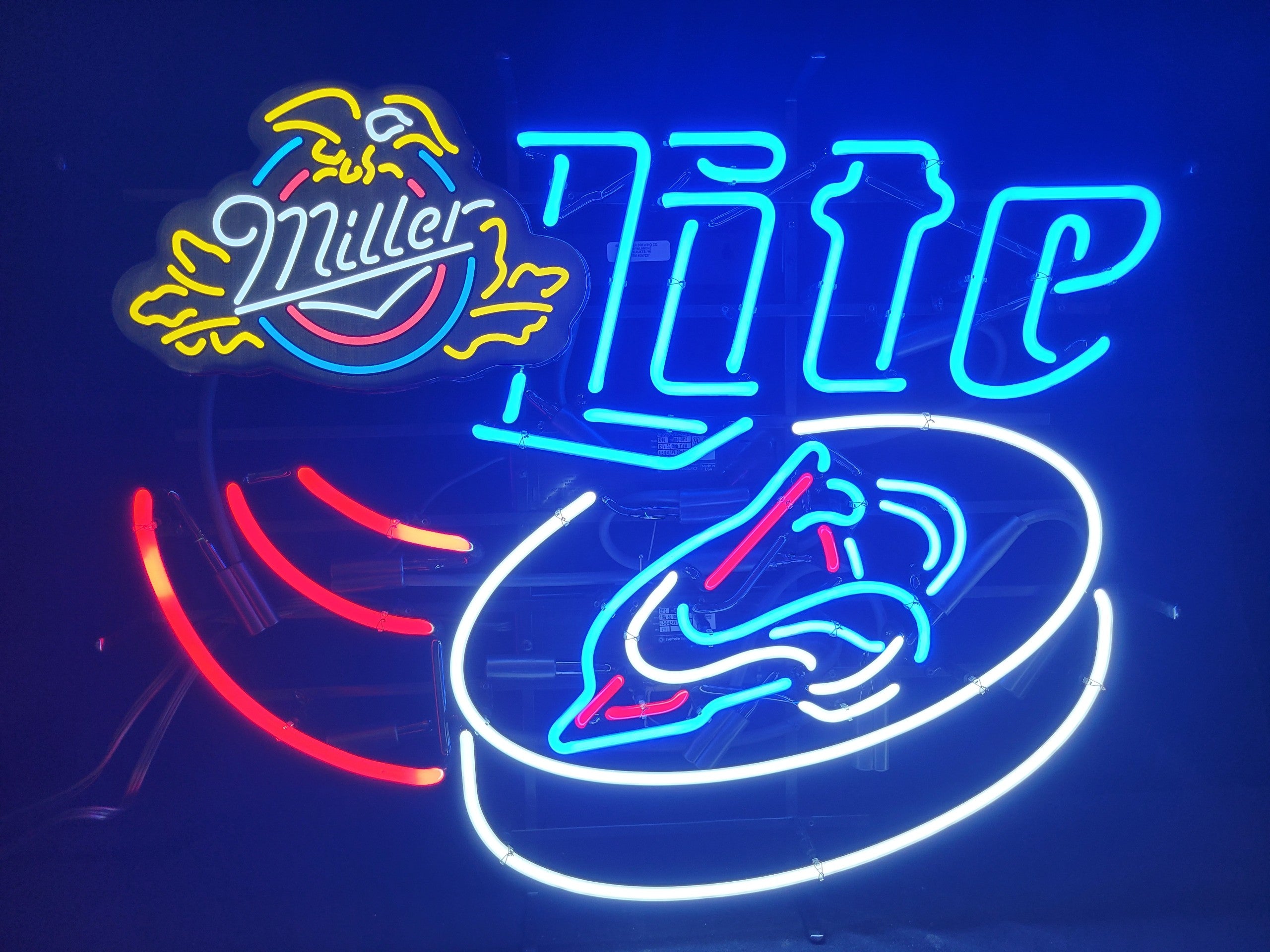 Lite Colorado Avalanche Logo Hockey Puck Swoosh Miller Crest Box Neon ...