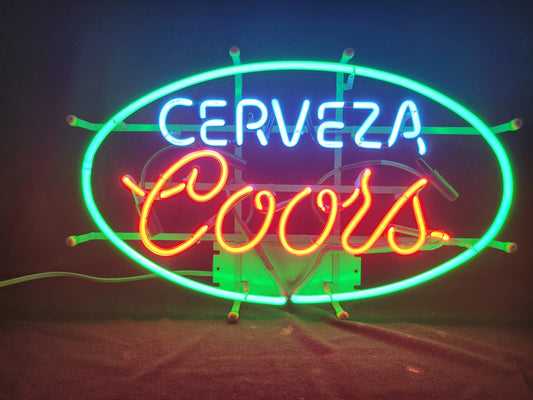 Coors Oval Cerveza Neon Sign