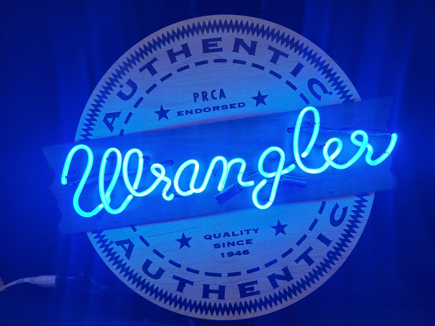 Wrangler Blue Neon Sign