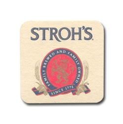 Stroh's beer coaster