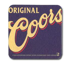 Coors plus coors light beer coaster