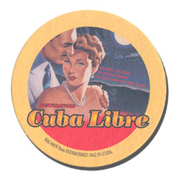 Bacardi cuba libra coaster