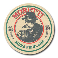 Moretti beer coaster