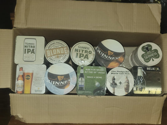 1000 guiness assorted beer coasters