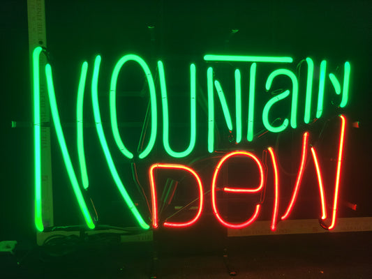 Mountain dew neon soda sign