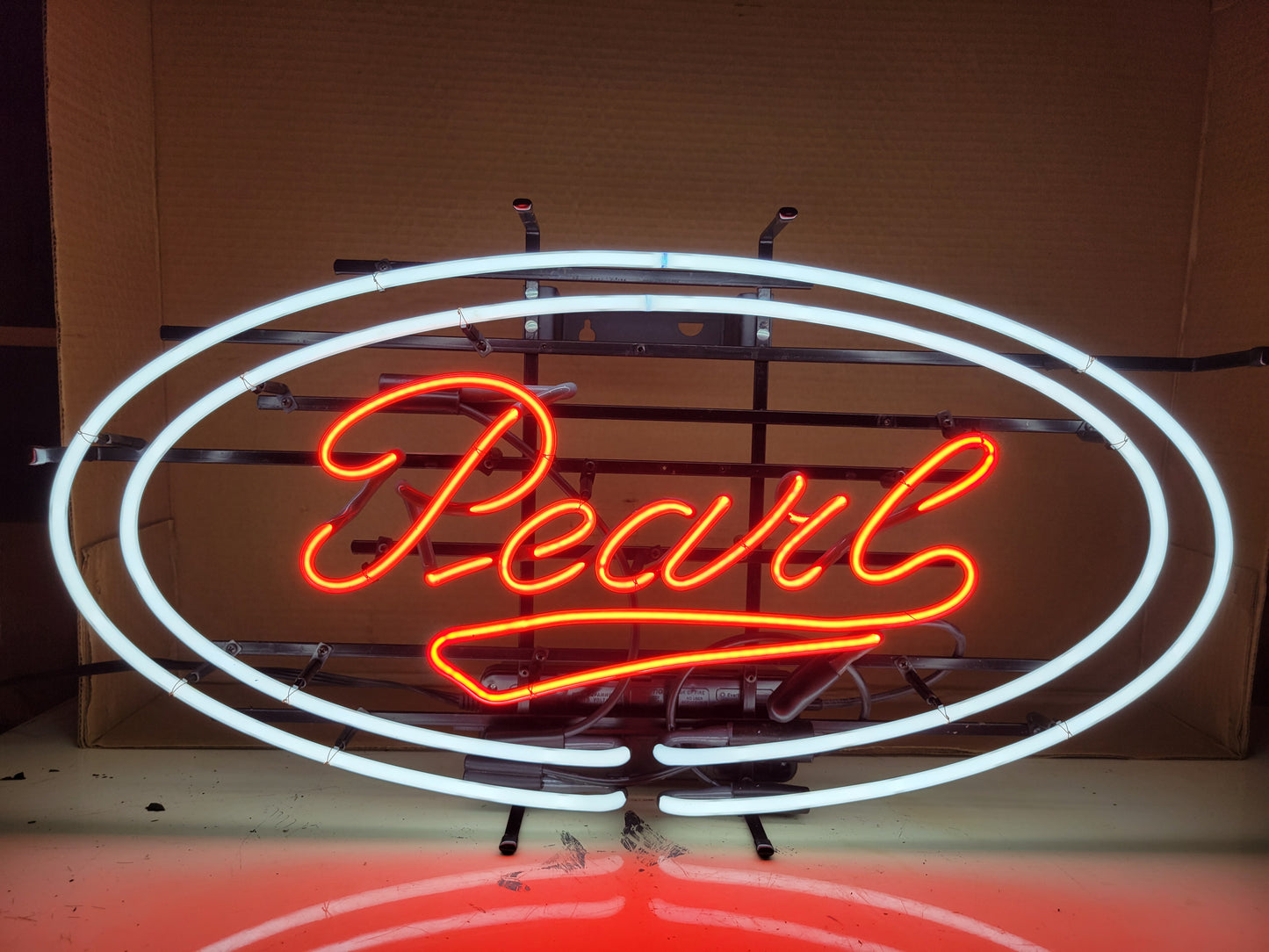 Pearl double oval neon beer sign