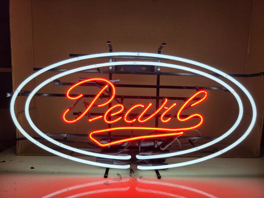 Pearl double oval neon beer sign