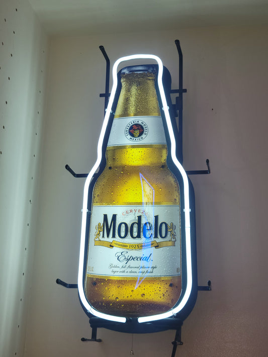 Modelo especial bottle imported neon beer sign