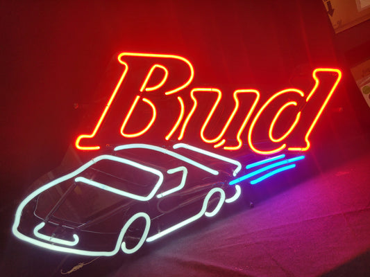 Bud nascar neon beer sign