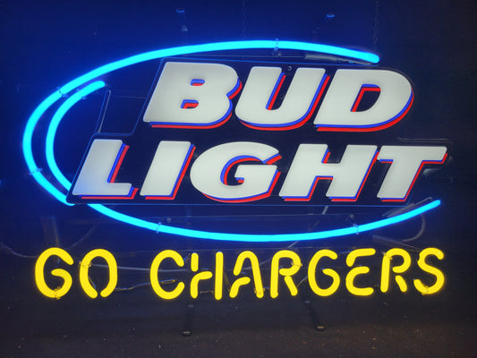 Sports neon chargers bud light  neon beer sign