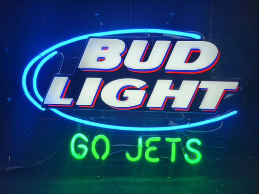 Sports neon New York Jets, Bud Light neon beer sign