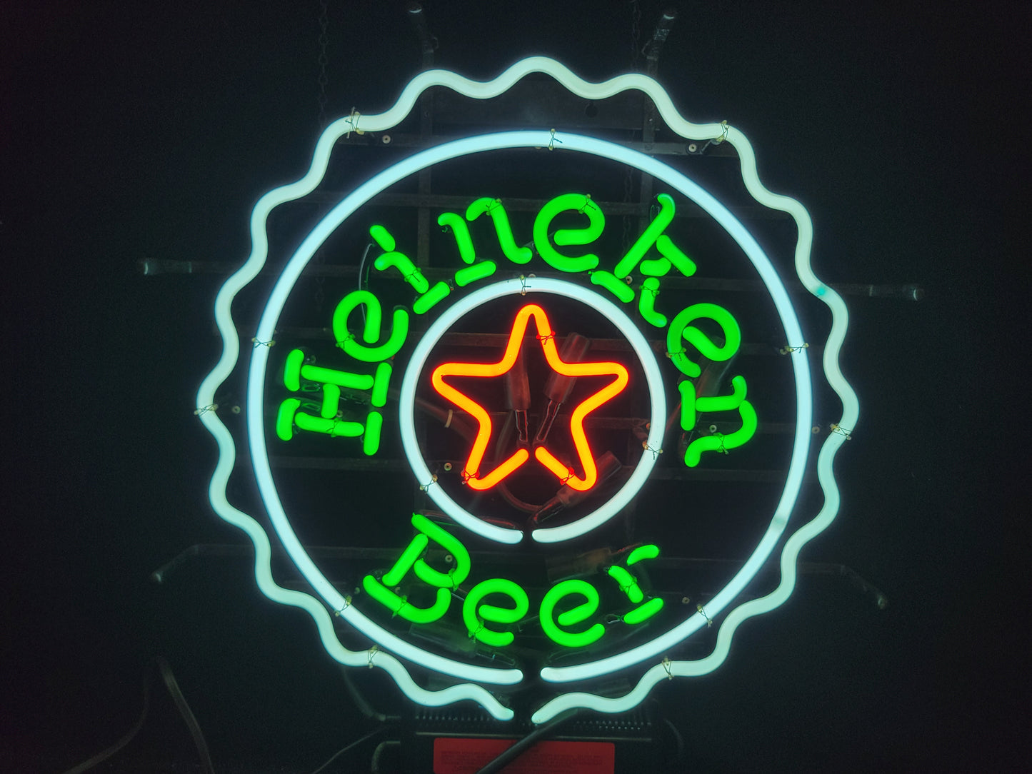 Heineken bottle cap imported neon beer sign