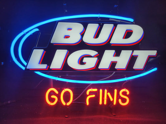 Sports neon miami dolphins bud light neon beer sign