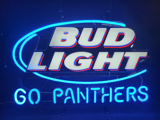 Sports neon Carolina Panthers bud light neon beer sign