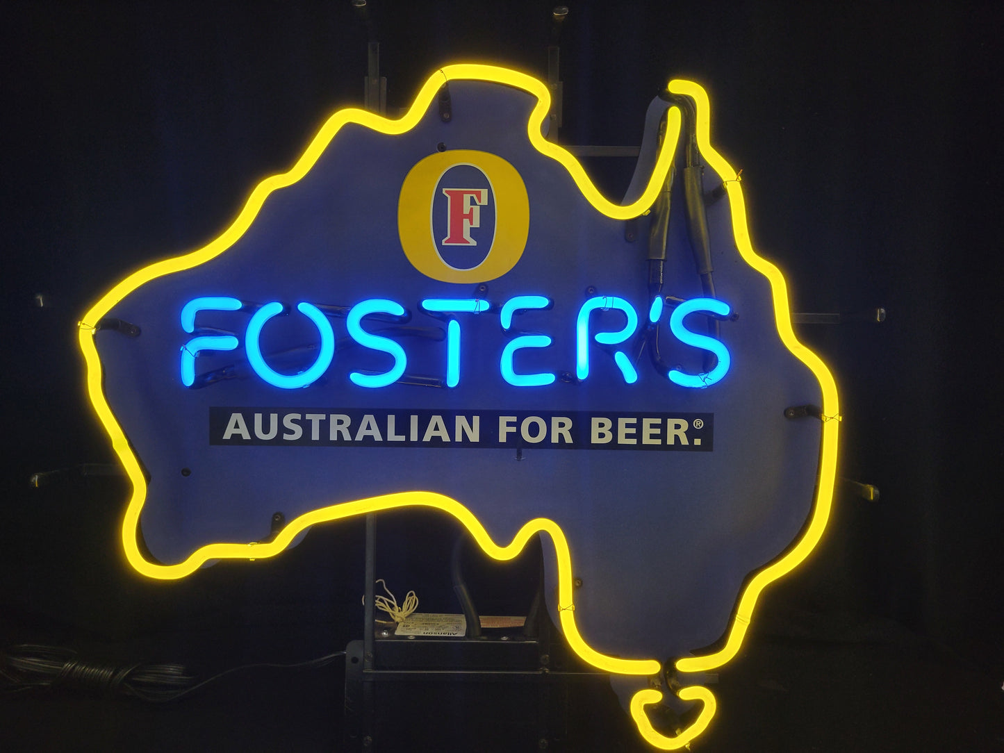 Fosters australia map neon imported beer sign